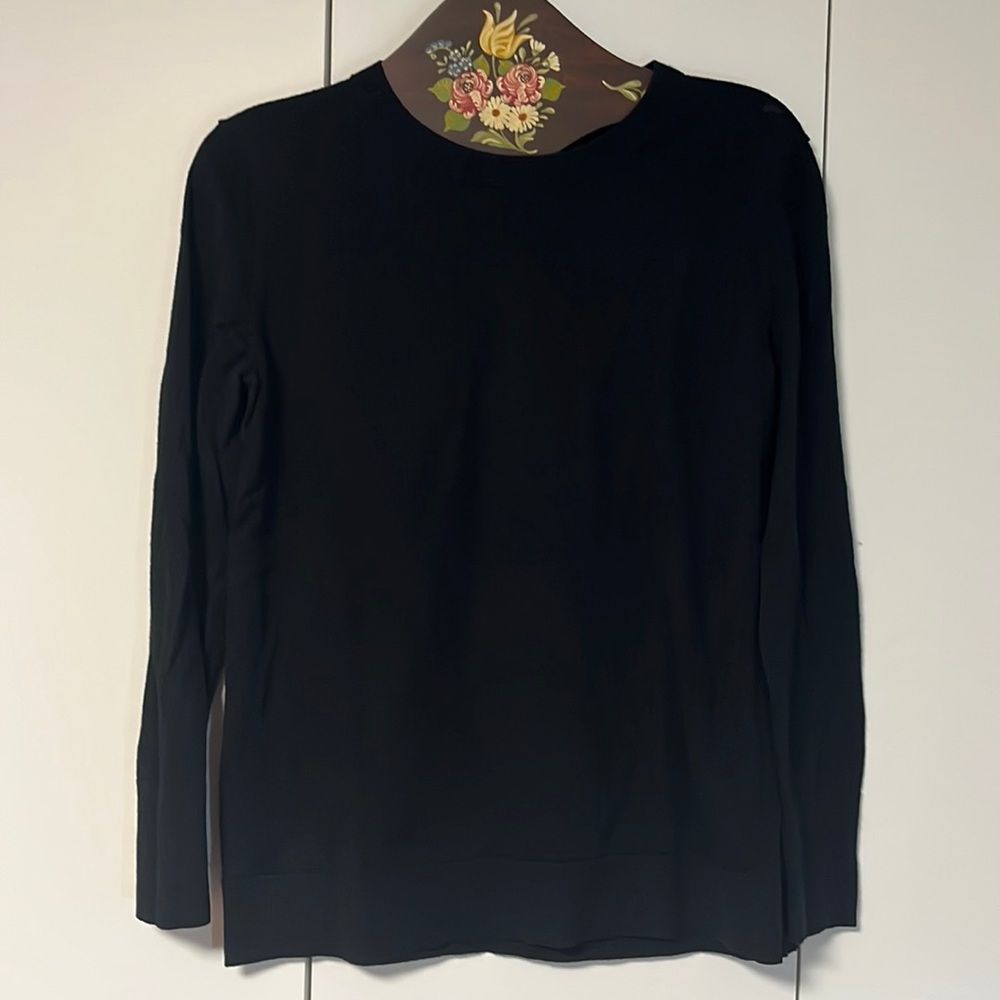 Basic Black Banana Republic Extra Fine Merino Crewneck Long Sleeve Sweater